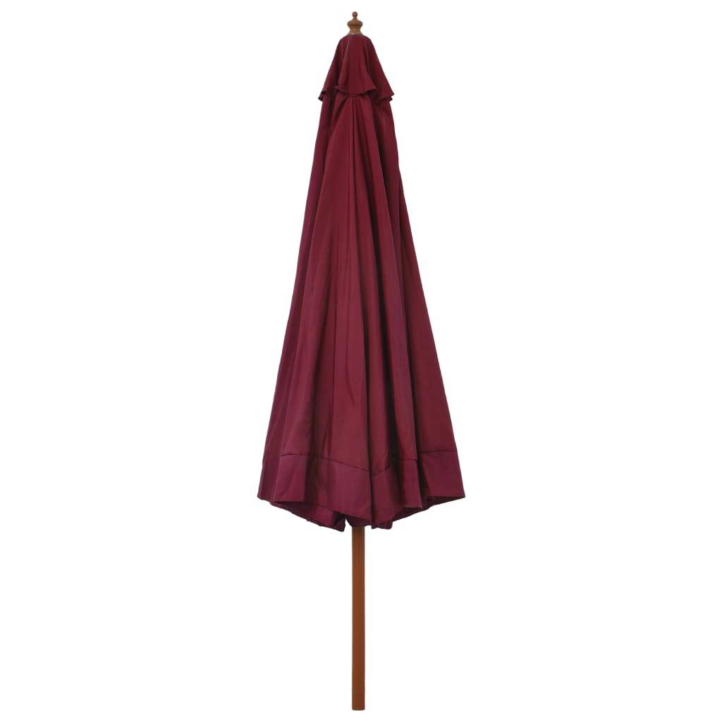Helloshop26 - Parasol avec mât en bois 330 cm bordeaux - Image 3