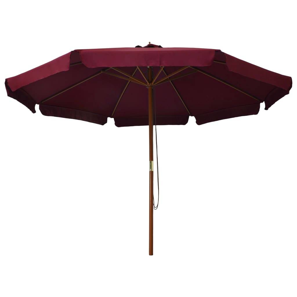 Helloshop26 - Parasol avec mât en bois 330 cm bordeaux - Image 2