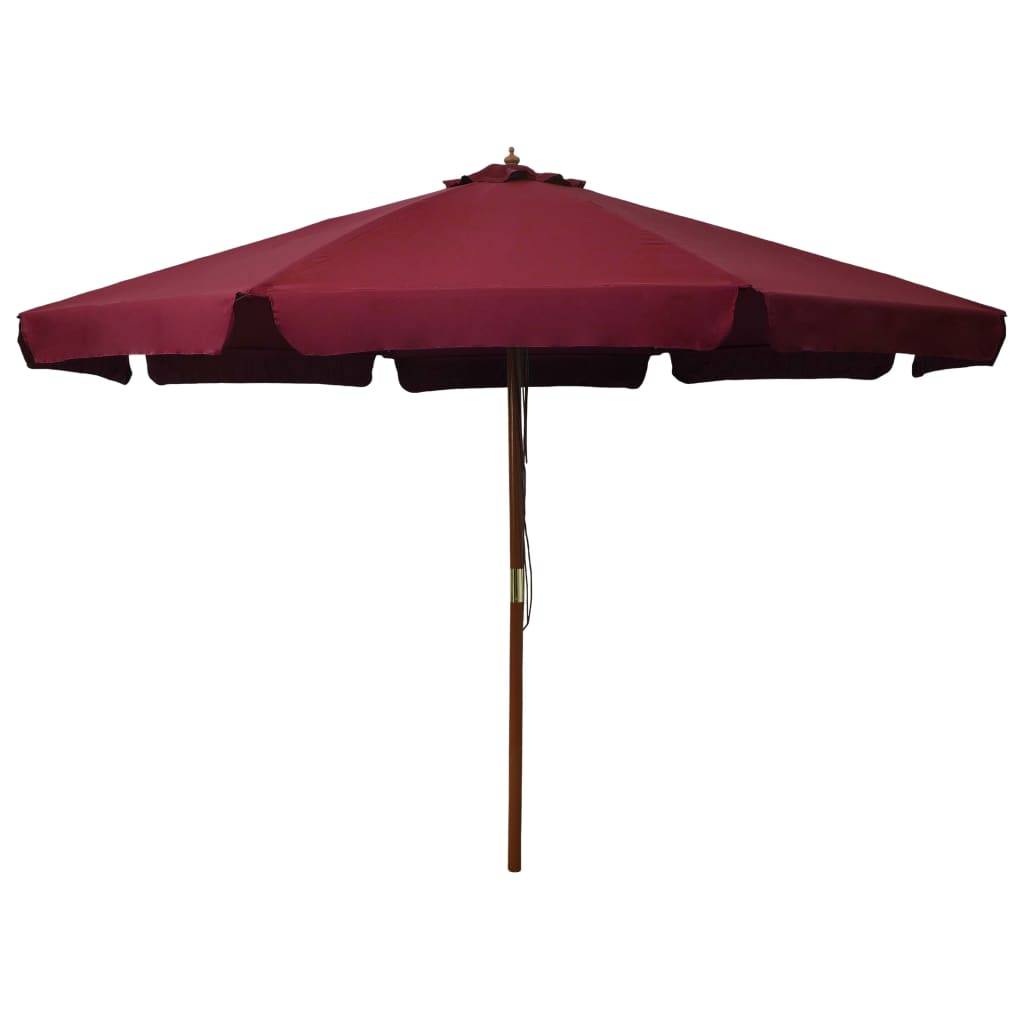 Helloshop26 - Parasol avec mât en bois 330 cm bordeaux - Image 1