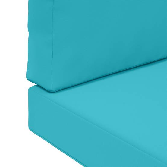 Coussins de canapé polyester turquoise 60 x 60 x 8 cm - PANGIVO - Image 9