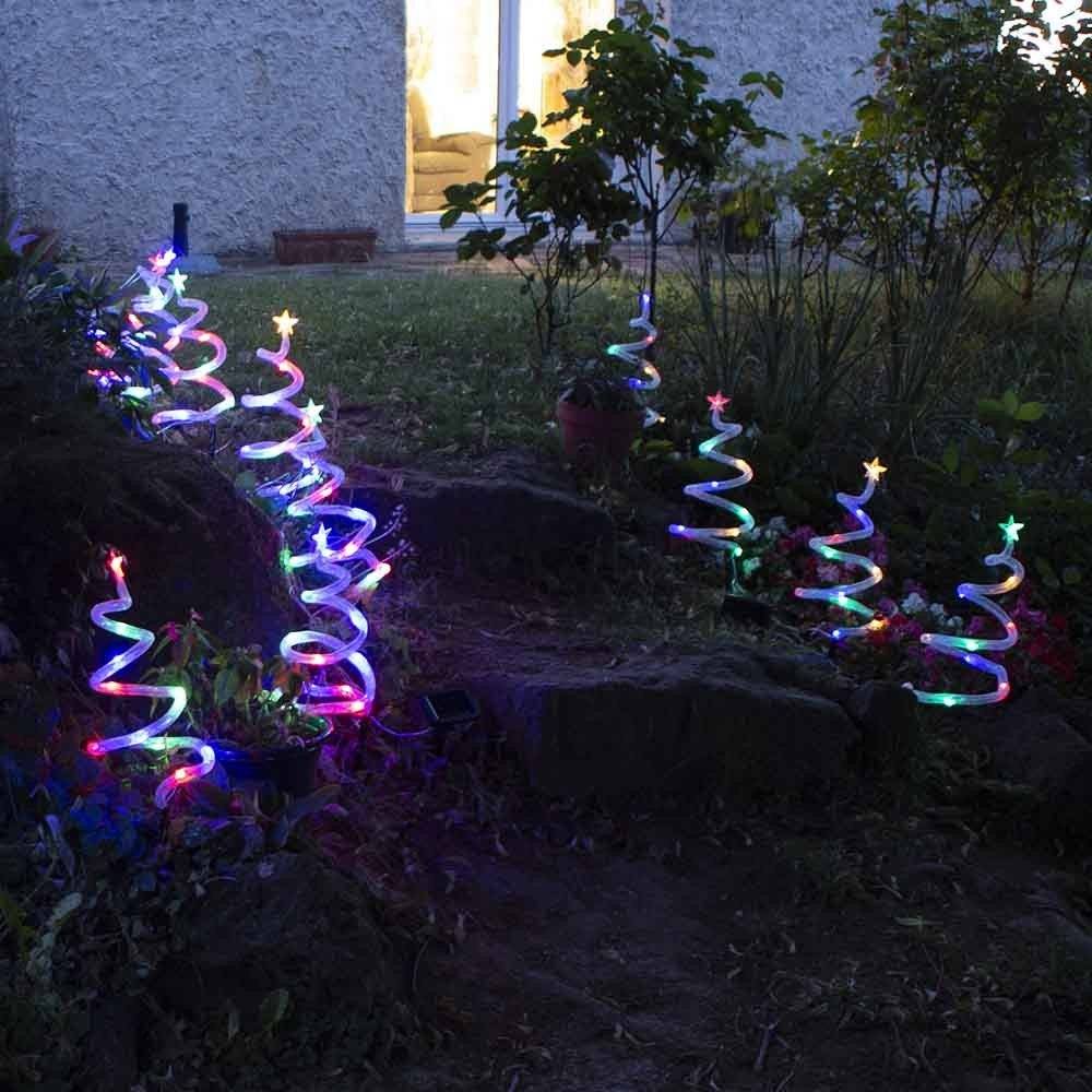 4 sapins de Noël lumineux spirale - Image 2