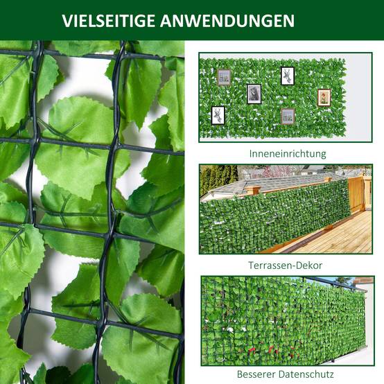 Haie Artificielle Brise-vue Feuillage Érable PE Balcon Jardin 300x150cm Vert Clair - ComfortXL Outdoor Living - Image 5