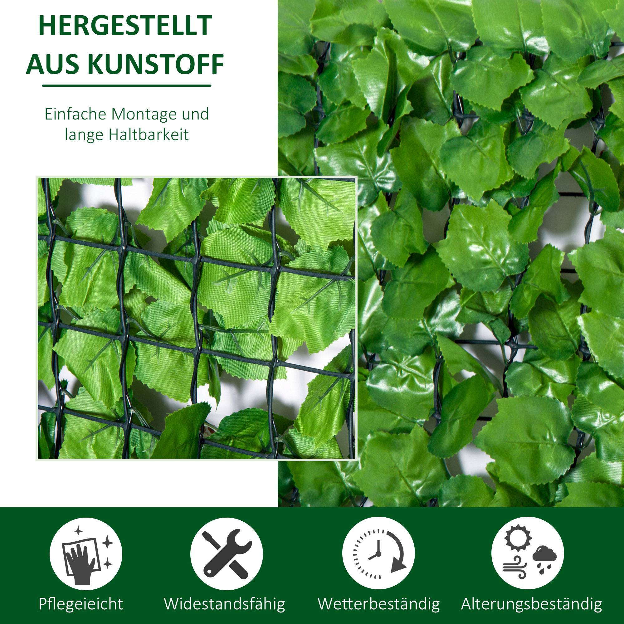 Haie Artificielle Brise-vue Feuillage Érable PE Balcon Jardin 300x150cm Vert Clair - ComfortXL Outdoor Living - Image 4