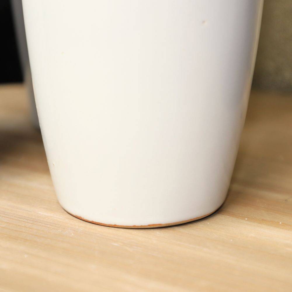 Vase en céramique blanc et doré 13 x 38 cm Chemin de campagne - Image 5
