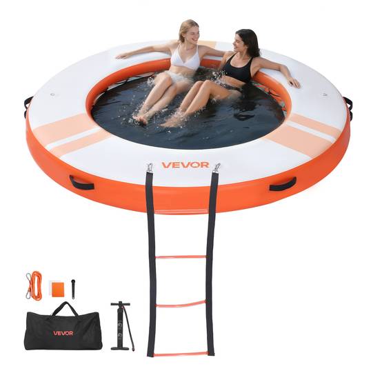 Vevor - VEVOR Quai Flottant Gonflable Plateforme de Quai Ronde 2,44 m Orange avec Sac - Image 1