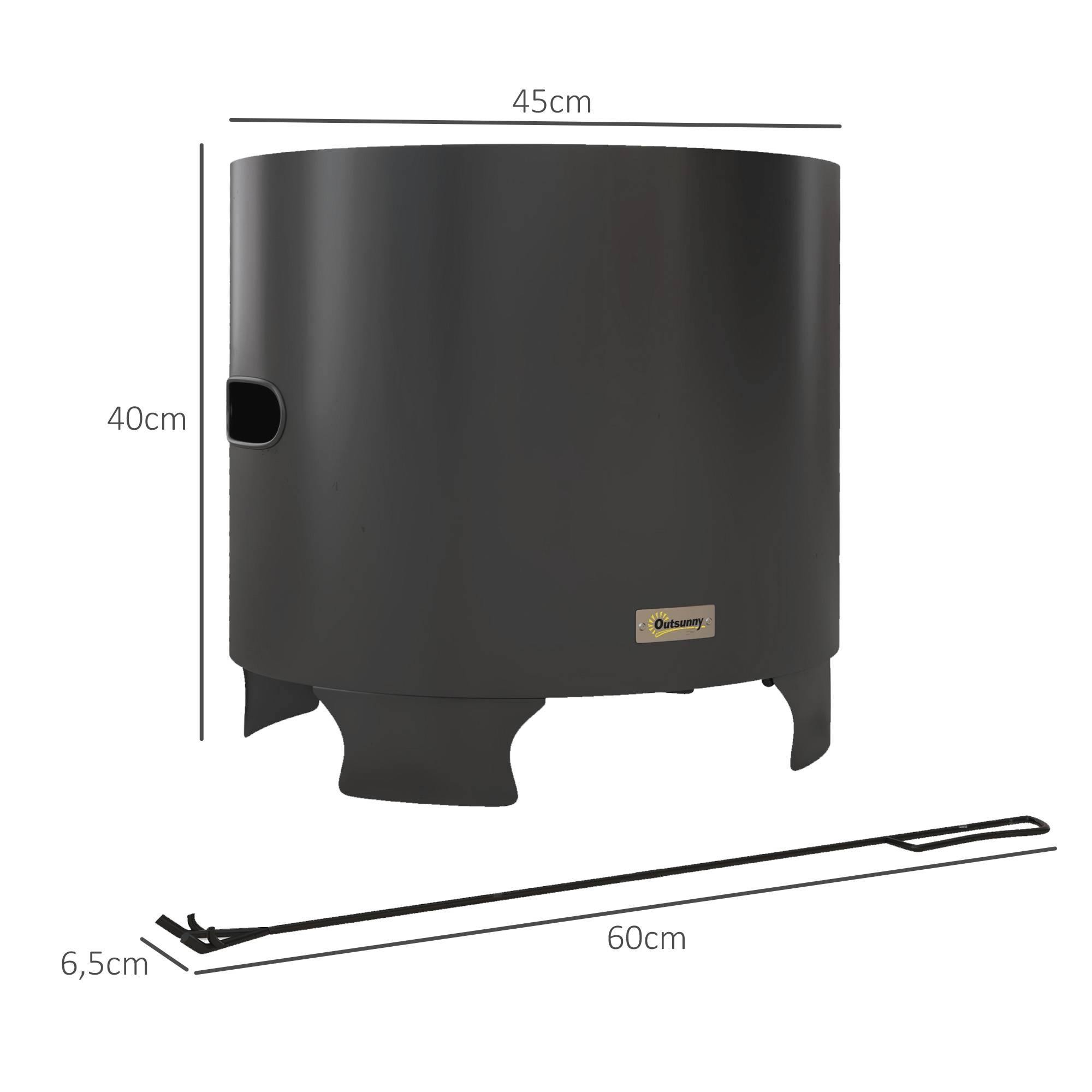 ComfortXL - Brasero sans fumée métal noir Ø45 cm foyer extérieur portable combustion optimisée - ComfortXL Outdoor Living - Image 4