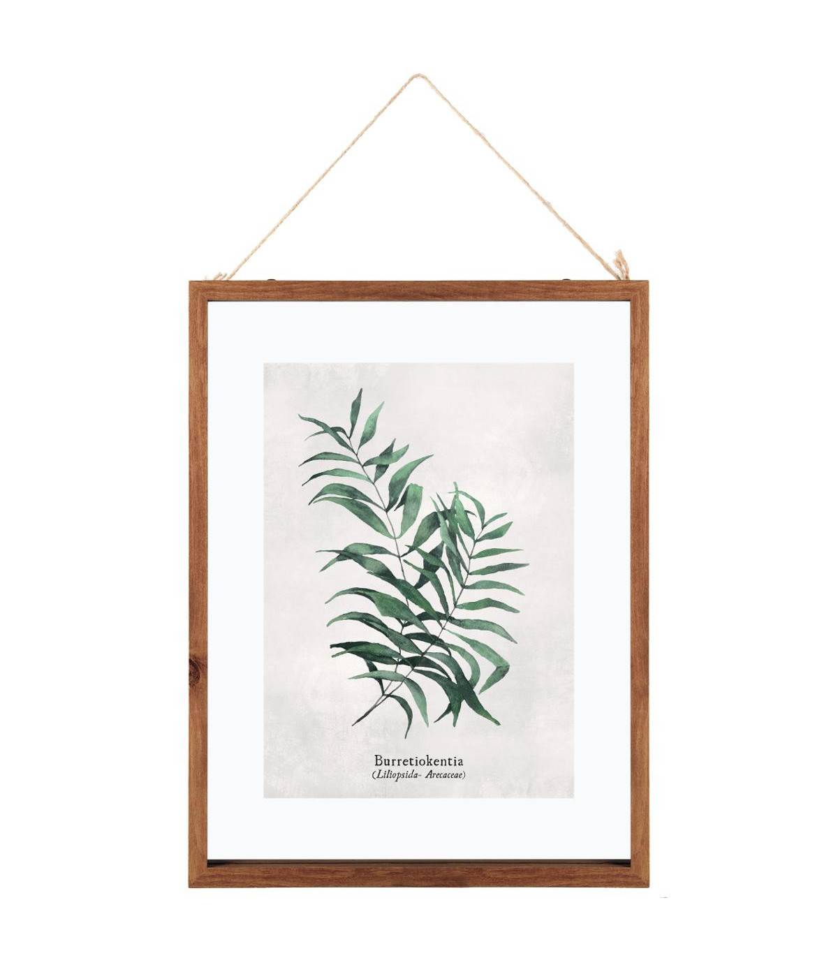 Cadre décoratif Feuilles en Bois et Verre 38 x 48 cm - Image 1
