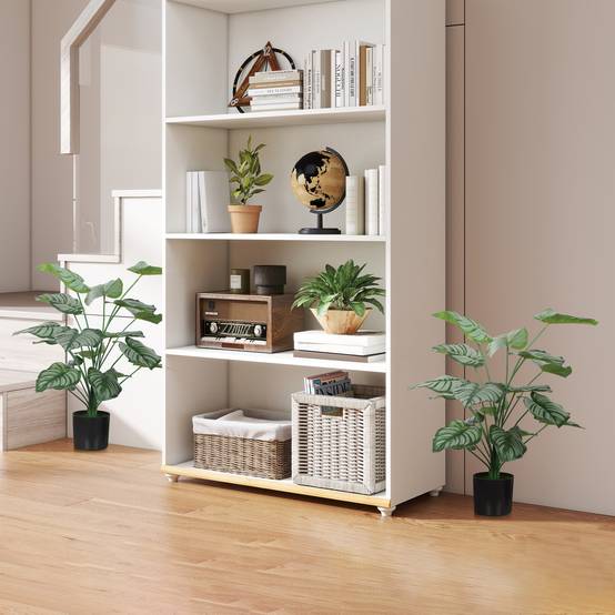 Lot de 2 plantes artificielles intérieures 65 cm, arbre artificiel avec pot en plastique et flocage - Image 10