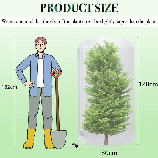 Couverture végétale en dôme 2 pcs, protection antigel, couverture froide pour plantes, tissu antigel avec cordon serrage, 80x120CM-Lytech - Image 4