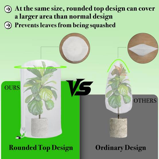 Couverture végétale en dôme 2 pcs, protection antigel, couverture froide pour plantes, tissu antigel avec cordon serrage, 80x120CM-Lytech - Image 2