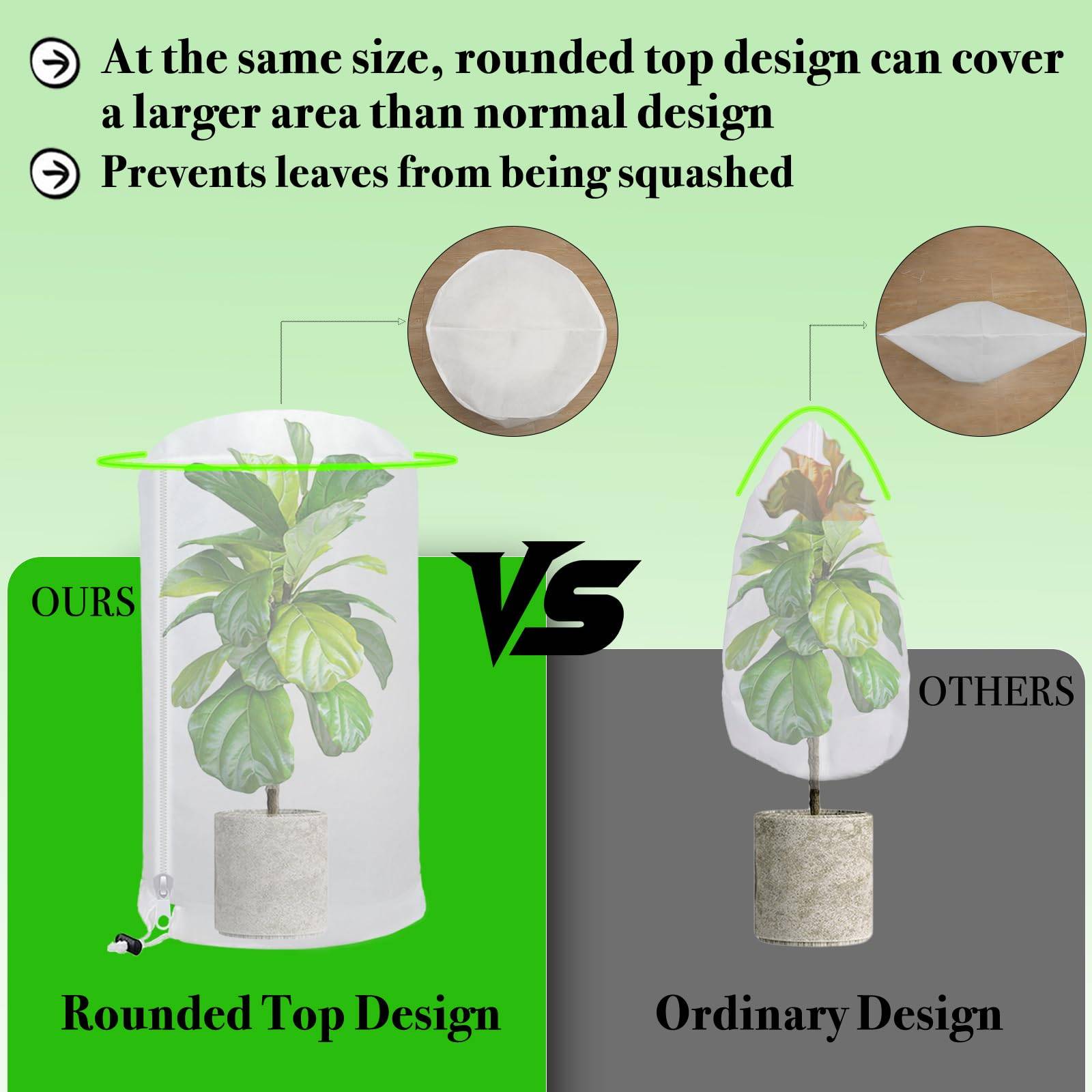 Couverture végétale en dôme 2 pcs, protection antigel, couverture froide pour plantes, tissu antigel avec cordon serrage, 80x120CM-Lytech - Image 2