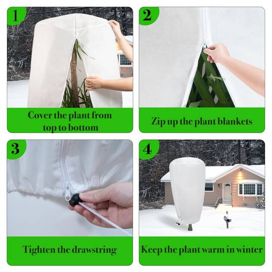 Couverture végétale en dôme 2 pcs, protection antigel, couverture froide pour plantes, tissu antigel avec cordon serrage, 80x120CM-Lytech - Image 6
