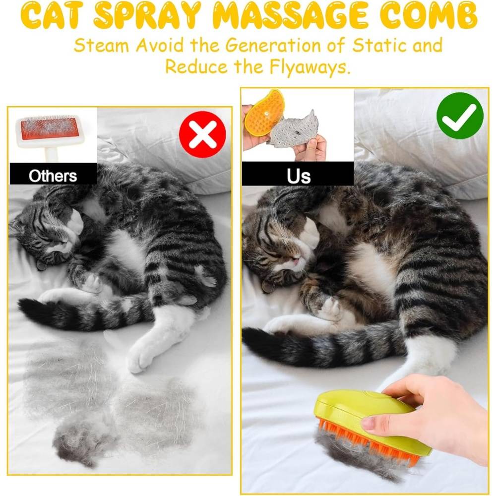 Brosse à vapeur 3-en-1 pour chien et chat - Toilettage et massage - Living123 - Image 4