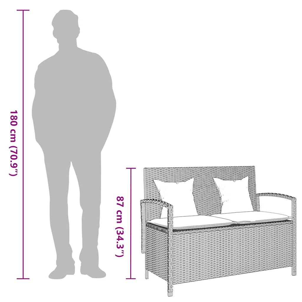 Banc Coffre de Jardin 2 Places Résine Tressée avec Coussins Déhoussables Gris et Gris Foncé – ComfortXL Outdoor Living - Image 8