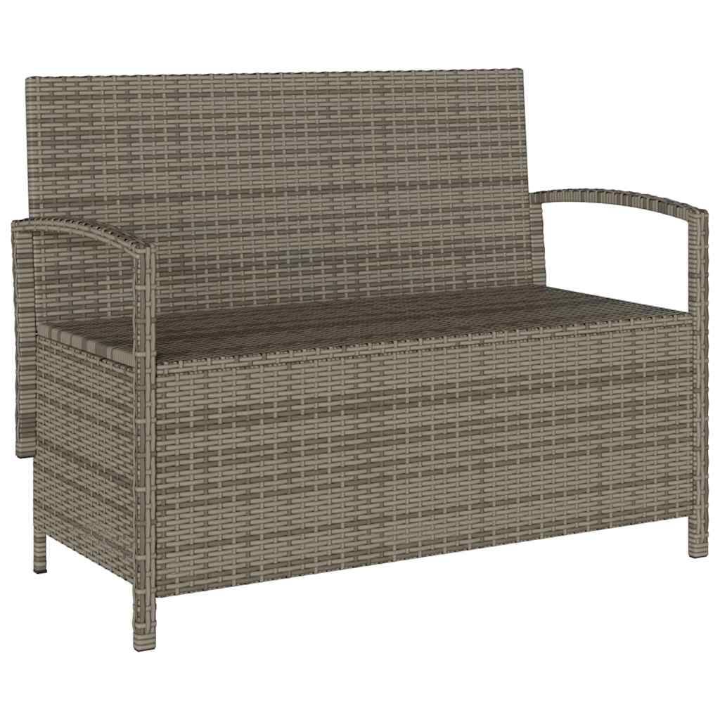 Banc Coffre de Jardin 2 Places Résine Tressée avec Coussins Déhoussables Gris et Gris Foncé – ComfortXL Outdoor Living - Image 5