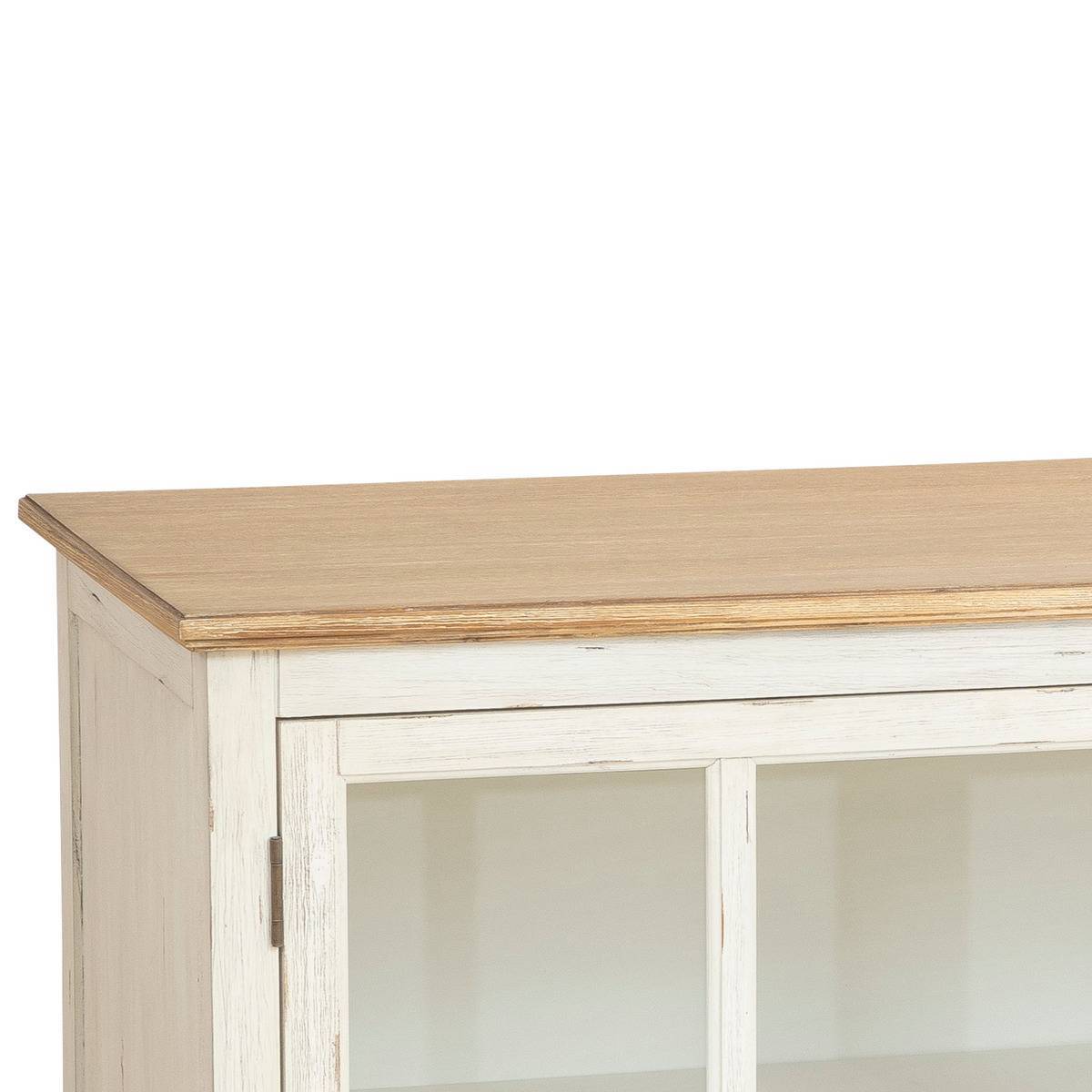 Atmosphera - Buffet 3 portes en verre "Olbia" 180x80cm blanc - Atmosphera Créateur d'intérieur - Image 5
