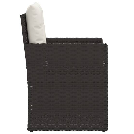 Fauteuil de jardin - Chaise de jardin - Fauteuil d'extérieur avec coussins Noir Résine tressée - MEUBLE PRO - Image 5