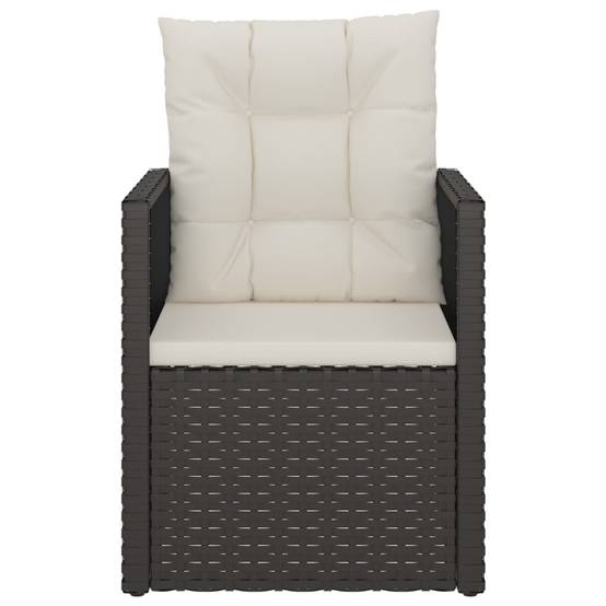 Fauteuil de jardin - Chaise de jardin - Fauteuil d'extérieur avec coussins Noir Résine tressée - MEUBLE PRO - Image 4