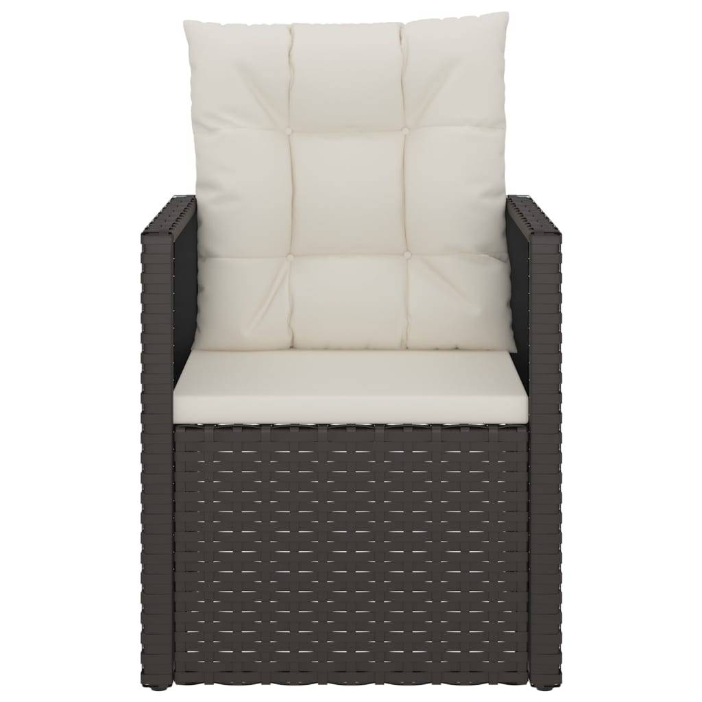 Fauteuil de jardin - Chaise de jardin - Fauteuil d'extérieur avec coussins Noir Résine tressée - MEUBLE PRO - Image 4