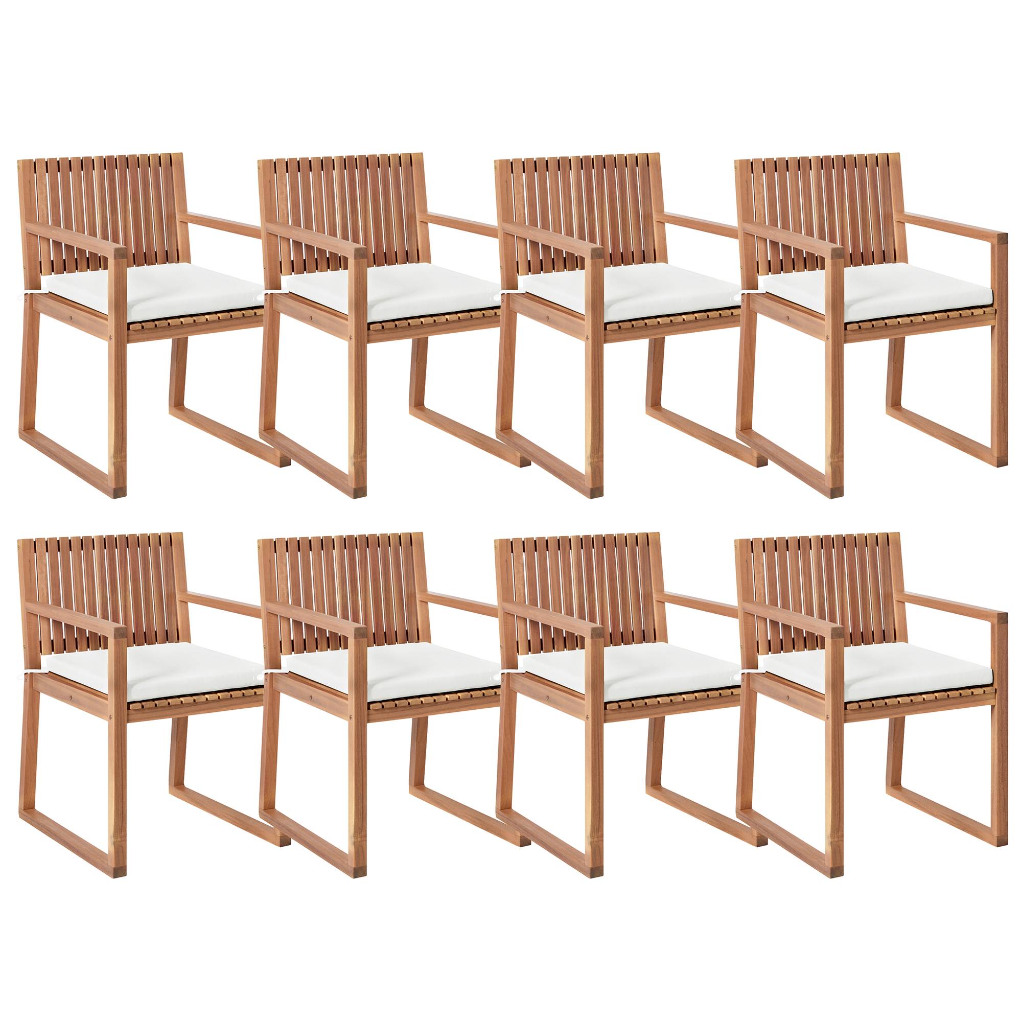 Chaise de jardin Bois d'acacia certifié Blanc cassé SASSARI II PREMIUM - Beliani