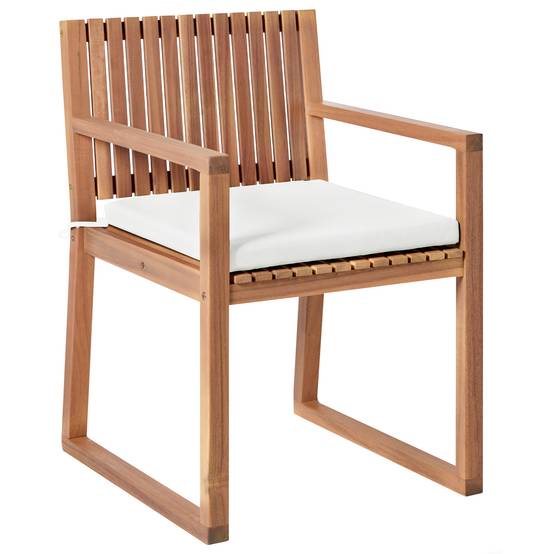 Beliani - Chaise de jardin Bois d'acacia certifié Blanc cassé SASSARI II PREMIUM - Beliani - Image 3