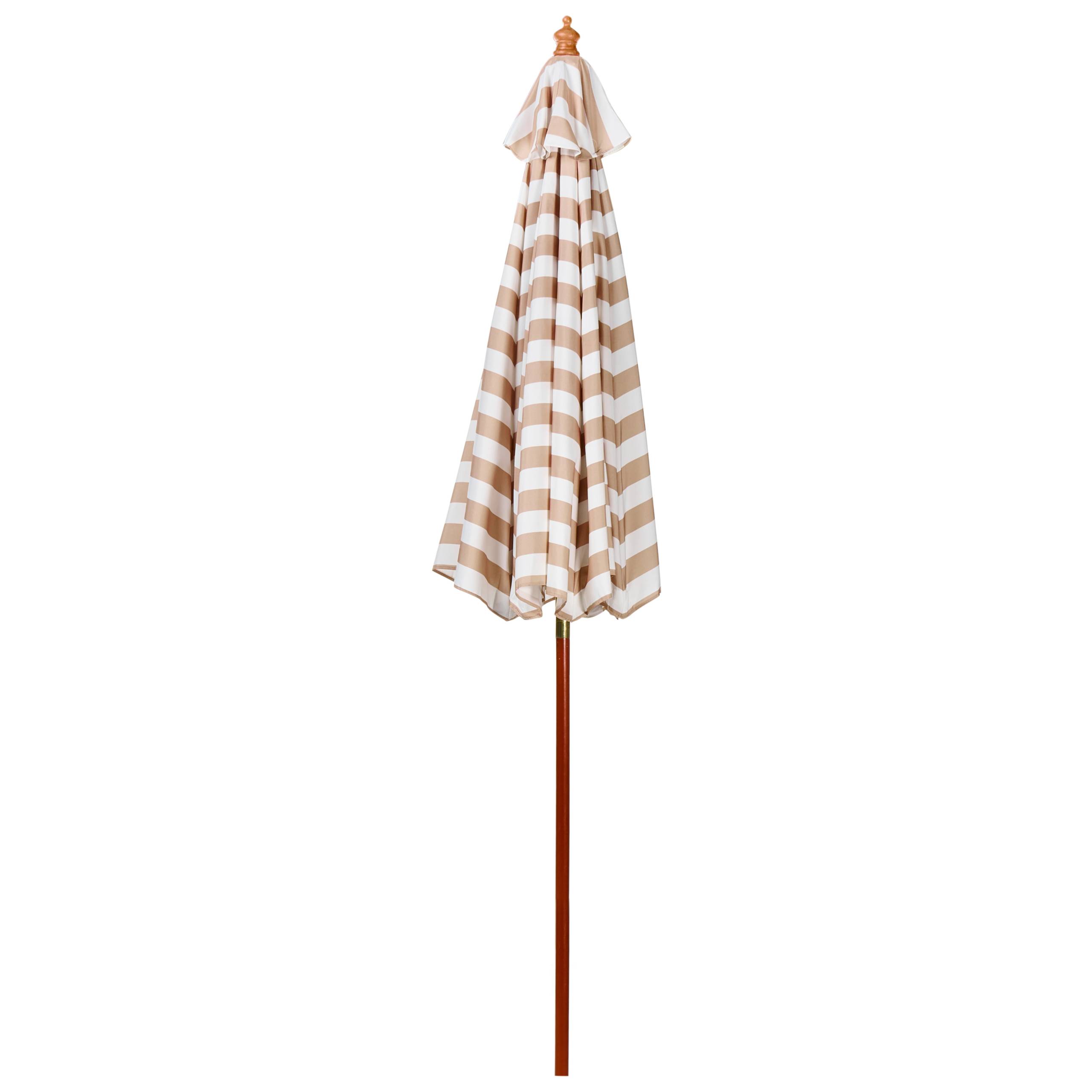 Beliani - Parasol droit Tissu Beige/blanc FERENTILLO - Beliani - Image 4