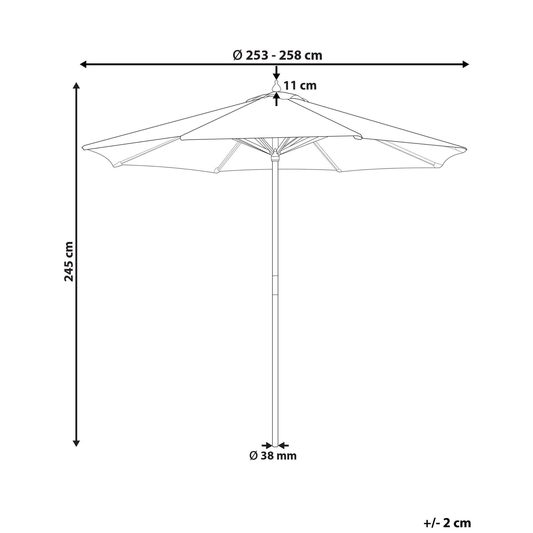 Beliani - Parasol droit Tissu Beige/blanc FERENTILLO - Beliani - Image 3