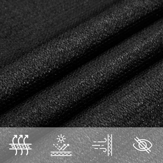 Voile d'ombrage PEHD noir 2.5 x 2.5 m 160 g/m² - PANGIVO - Image 5