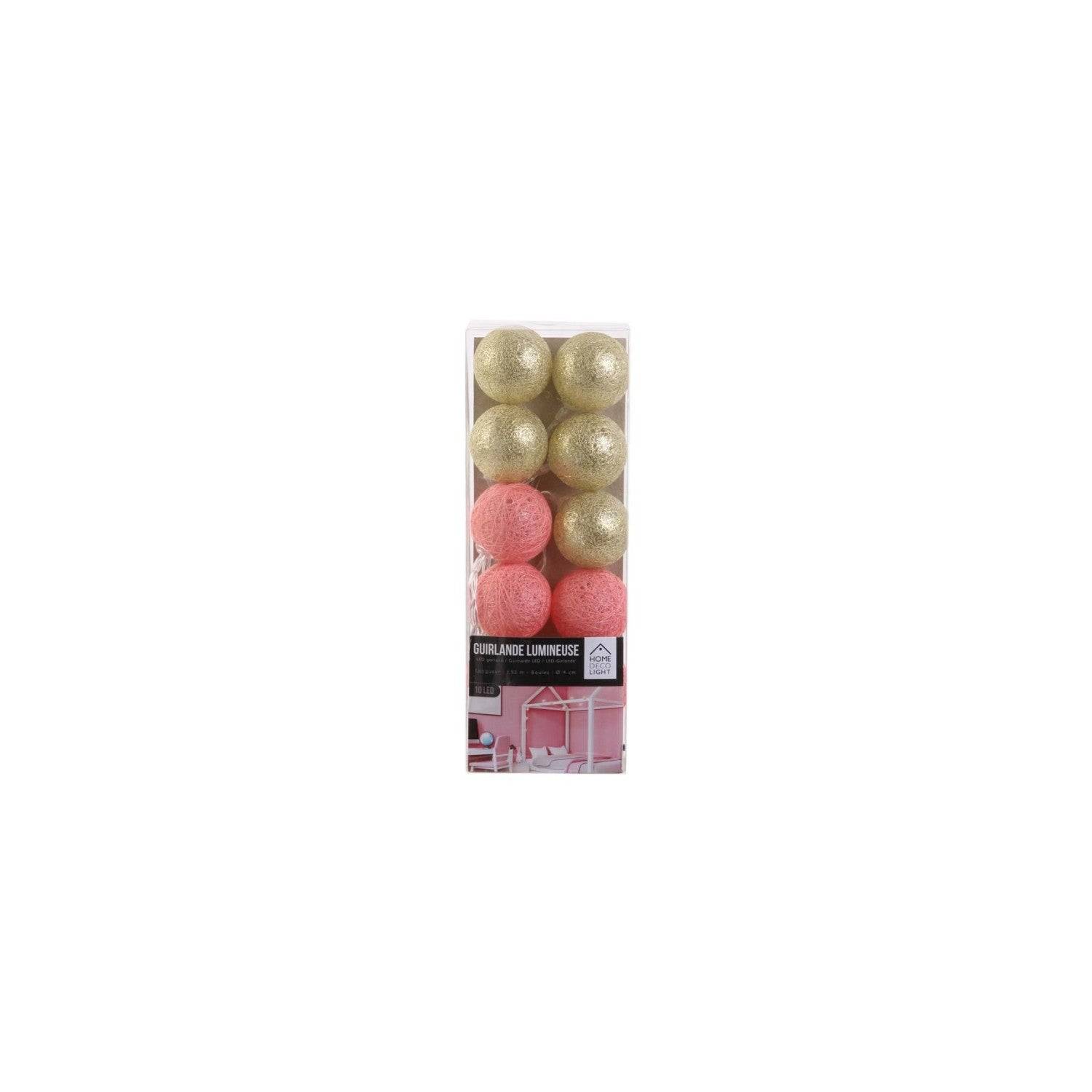 Guirlande Lumineuse À Led "10 Boules" 192cm Rose - Image 3