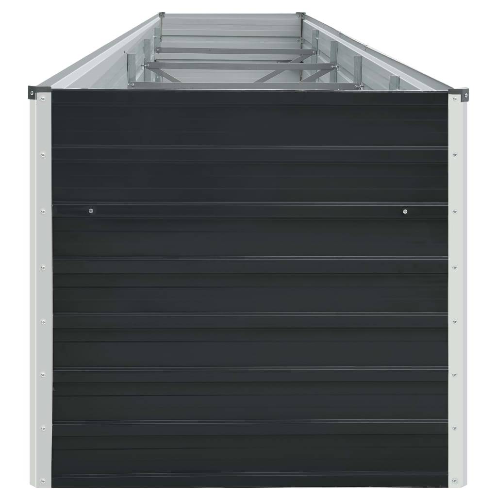 Jardinière lit surélevé plantes fleurs jardin acier galvanisé 400 x 80 x 77 cm anthracite - Image 3