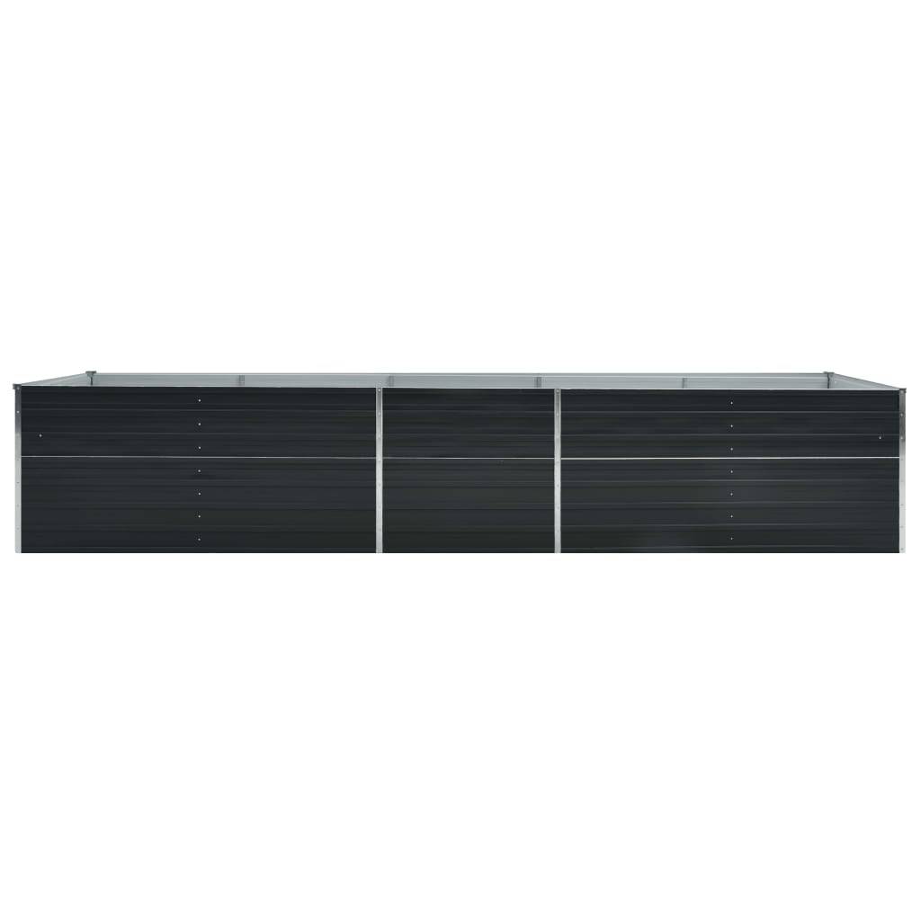 Jardinière lit surélevé plantes fleurs jardin acier galvanisé 400 x 80 x 77 cm anthracite - Image 2