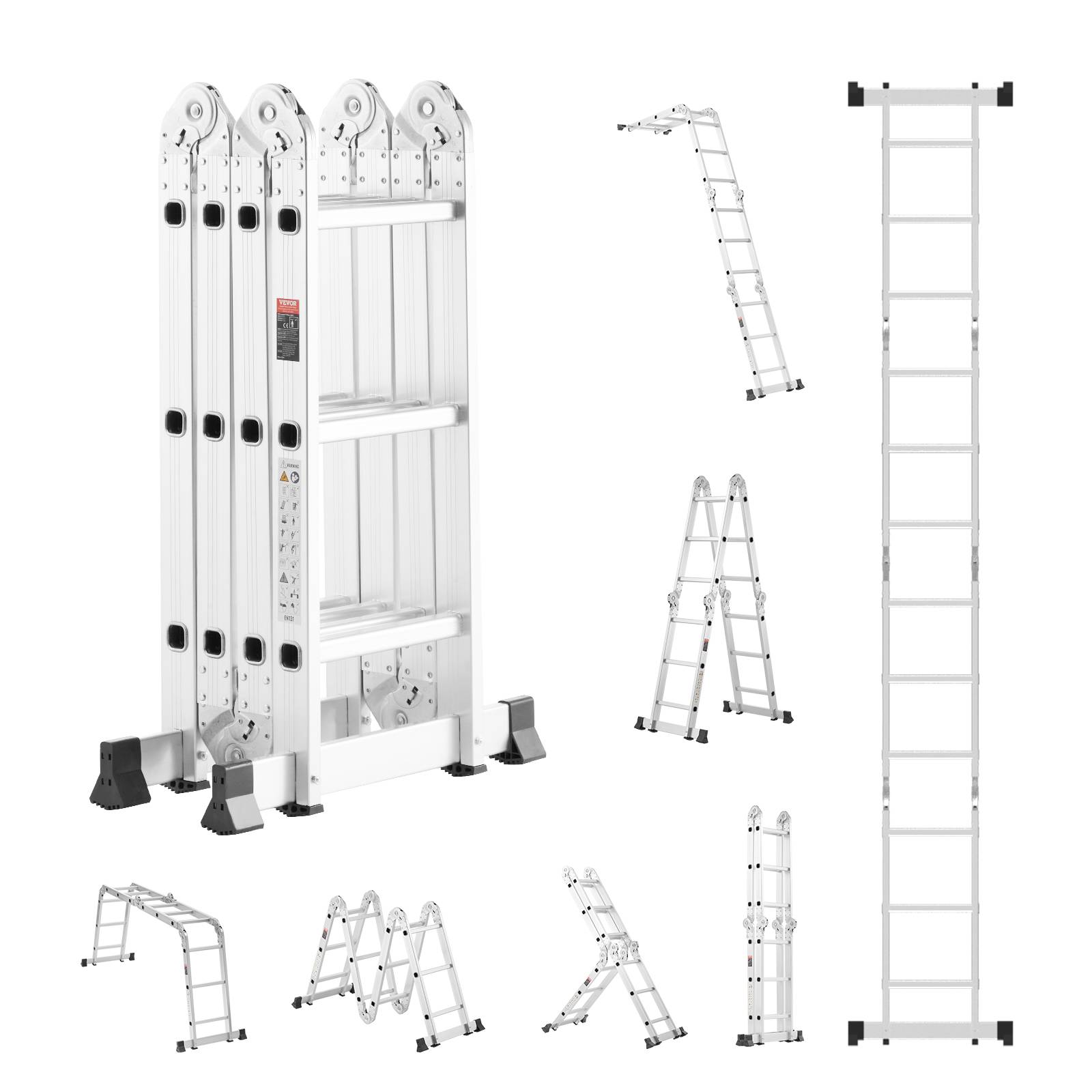 Vevor - VEVOR Échelle pliante 7-en-1, hauteur portée 3,5 m. Barre équilibre, charge 150 kg. Intérieur/extérieur. - Image 1