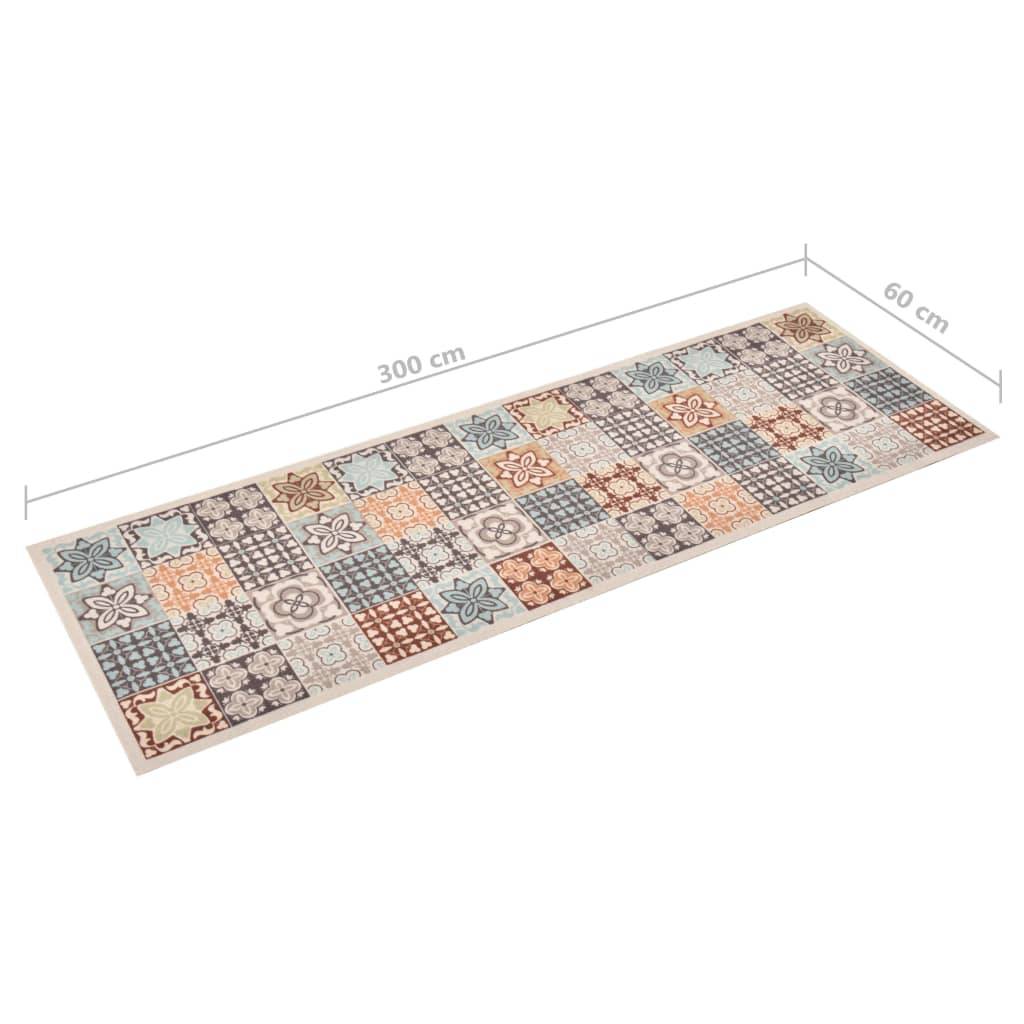 Long Tapis de Sol Lavable Polyamide Antidérapant pour Cuisine Couloir Motif Mosaïque 60x300 cm – ComfortXL Outdoor Living - Image 5
