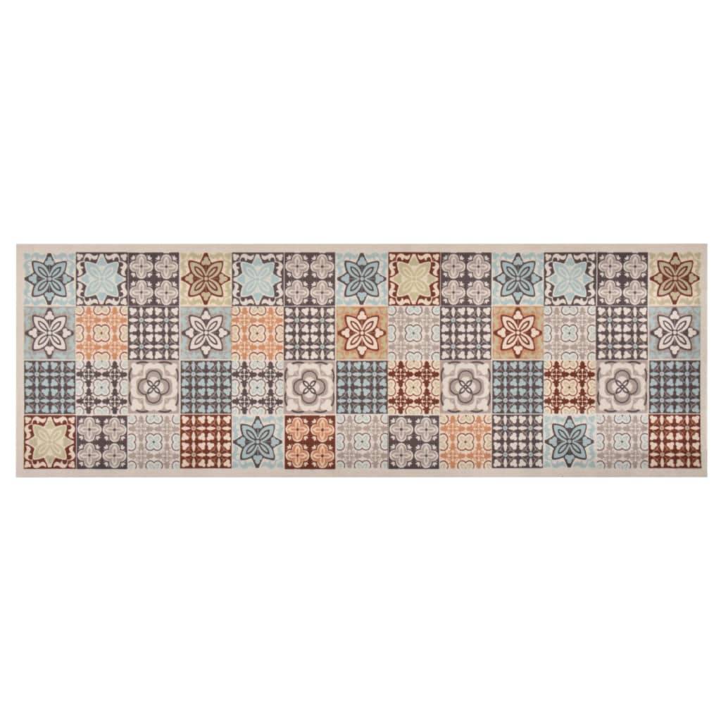 Long Tapis de Sol Lavable Polyamide Antidérapant pour Cuisine Couloir Motif Mosaïque 60x300 cm – ComfortXL Outdoor Living - Image 1