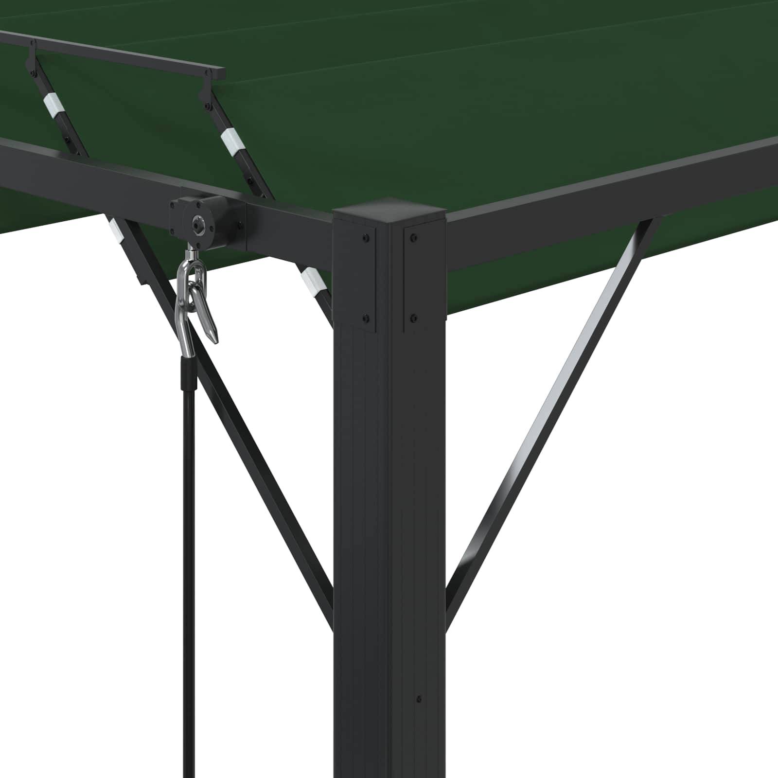 ComfortXL - Pergola Bioclimatique Aluminium Tissu Patio Jardin Toit Lames Orientables 3x3m Vert - ComfortXL Outdoor Living - Image 6