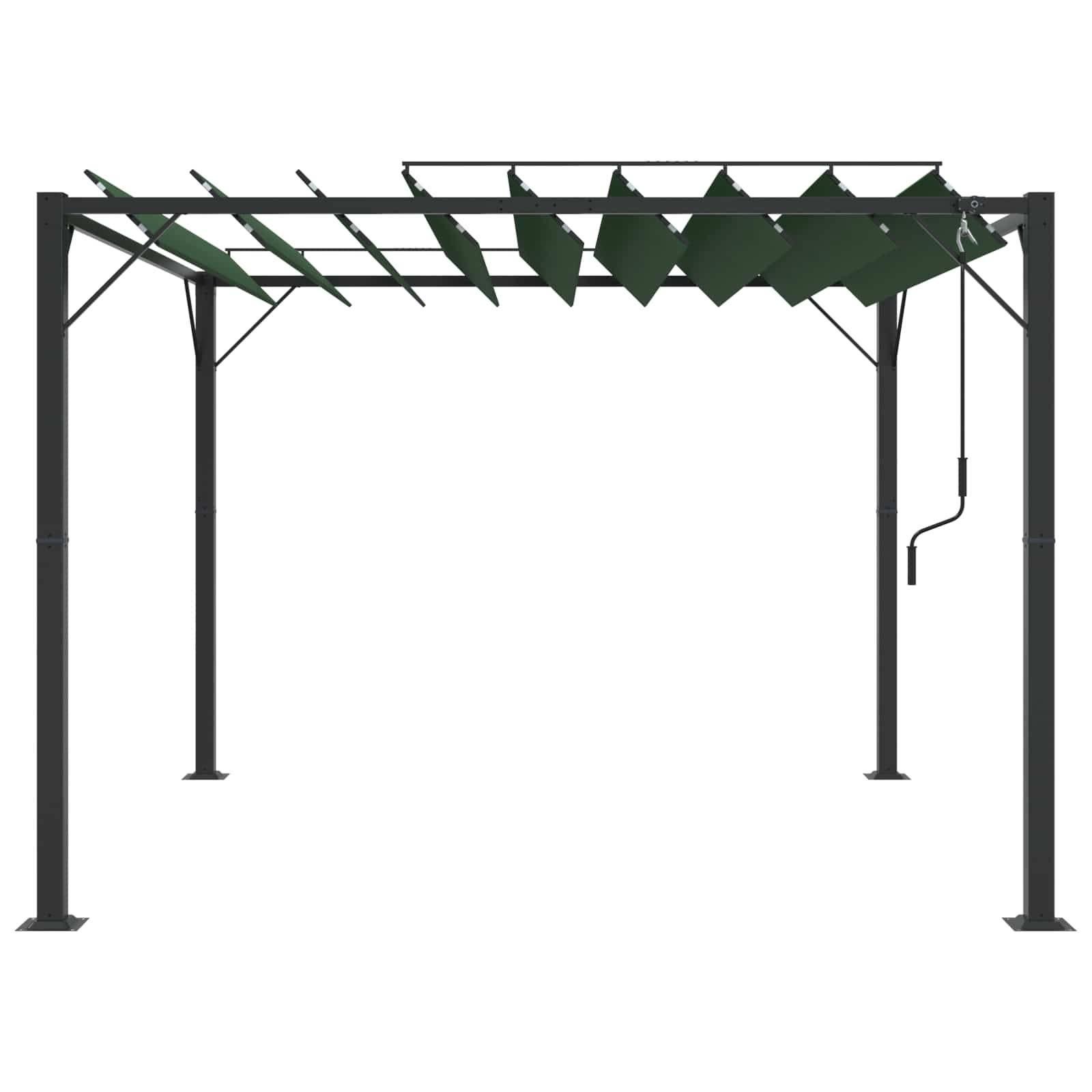 ComfortXL - Pergola Bioclimatique Aluminium Tissu Patio Jardin Toit Lames Orientables 3x3m Vert - ComfortXL Outdoor Living - Image 4