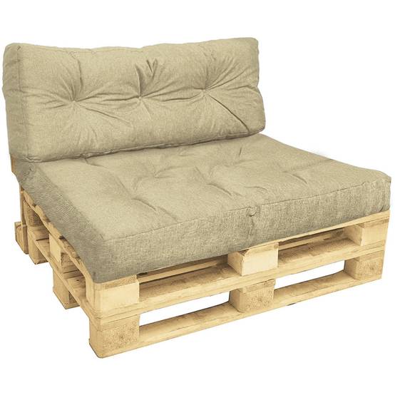 Vounot - Lot de 2 Coussins pour palettes en bois beige - Image 1