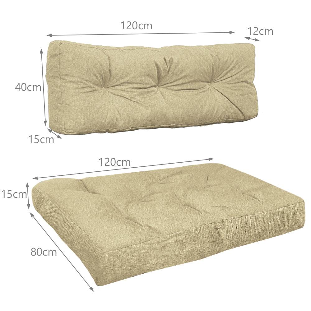 Vounot - Lot de 2 Coussins pour palettes en bois beige - Image 2