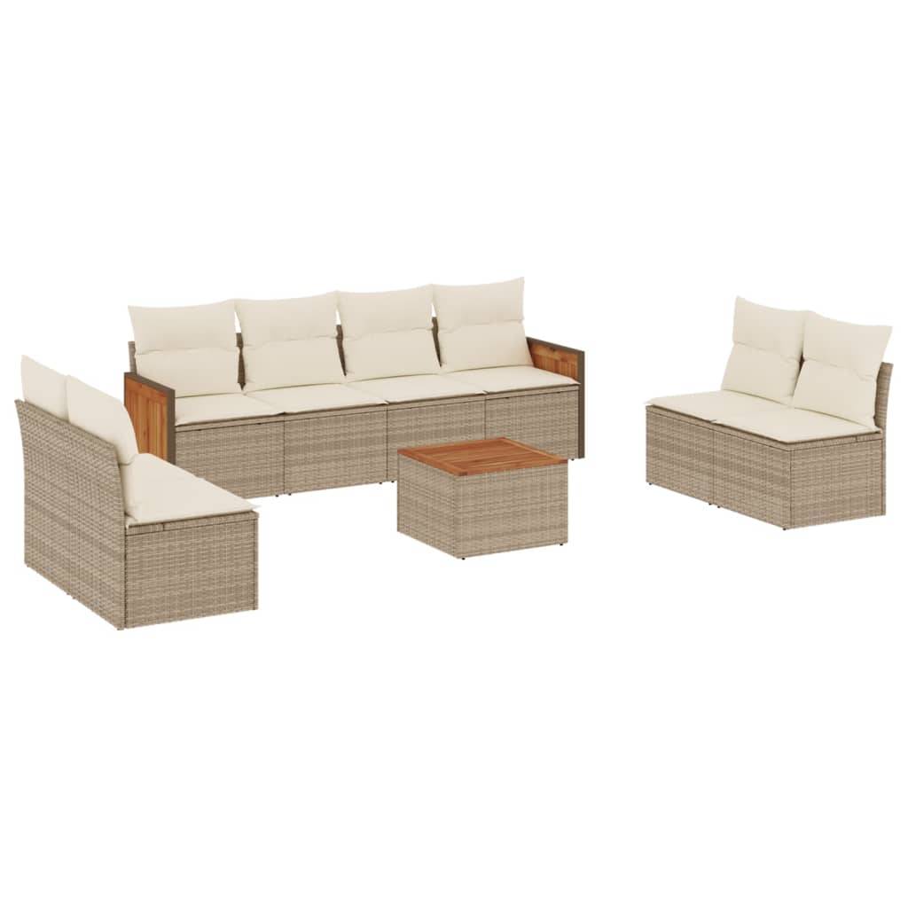Vidaxl - Salon de jardin avec coussins 9 pcs beige résine tressée vidaXL 3259979 - Image 2