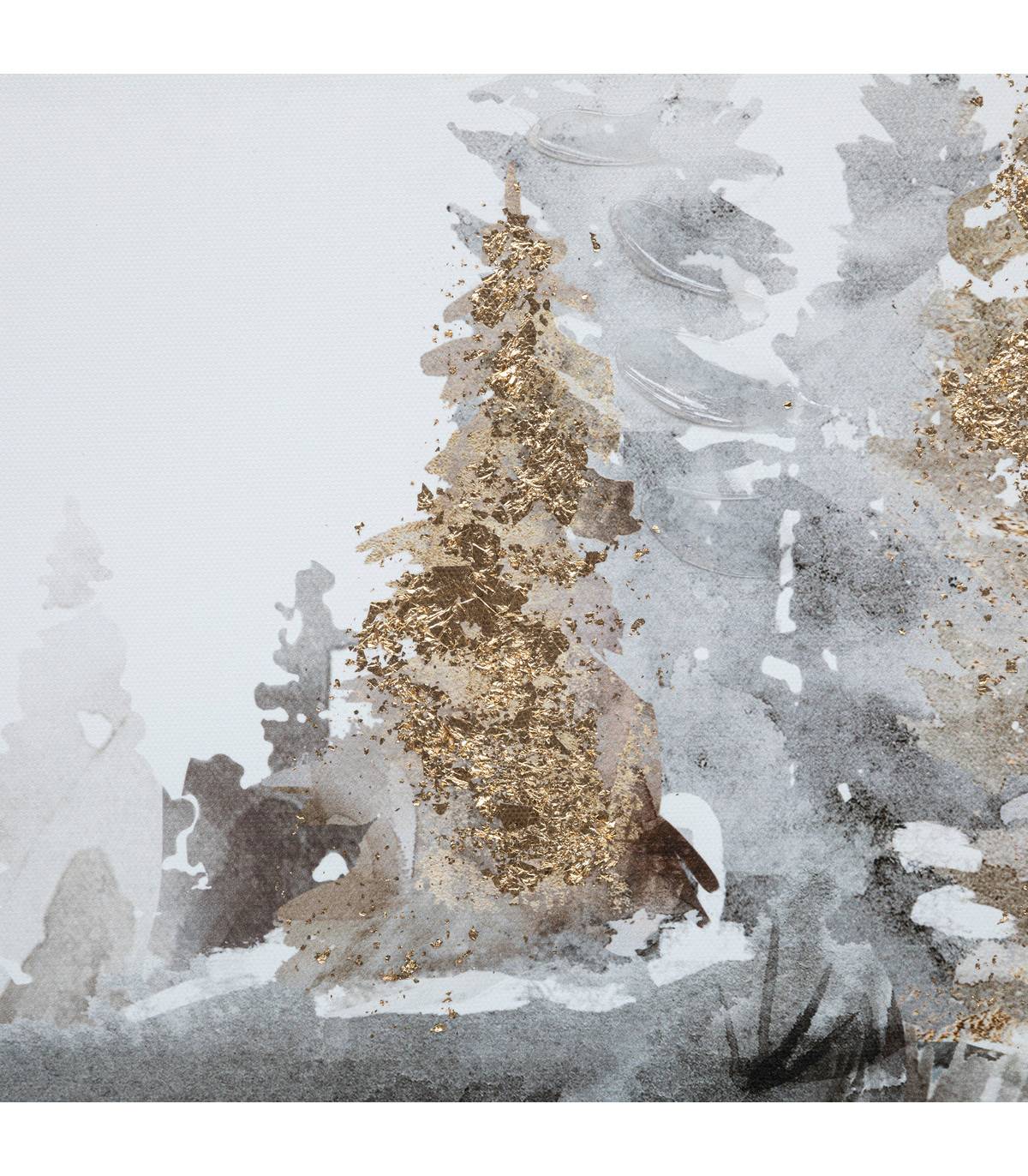 Tableau Toile murale peinte et encadrée Paysage hivernal 78 x 78 cm - Image 3