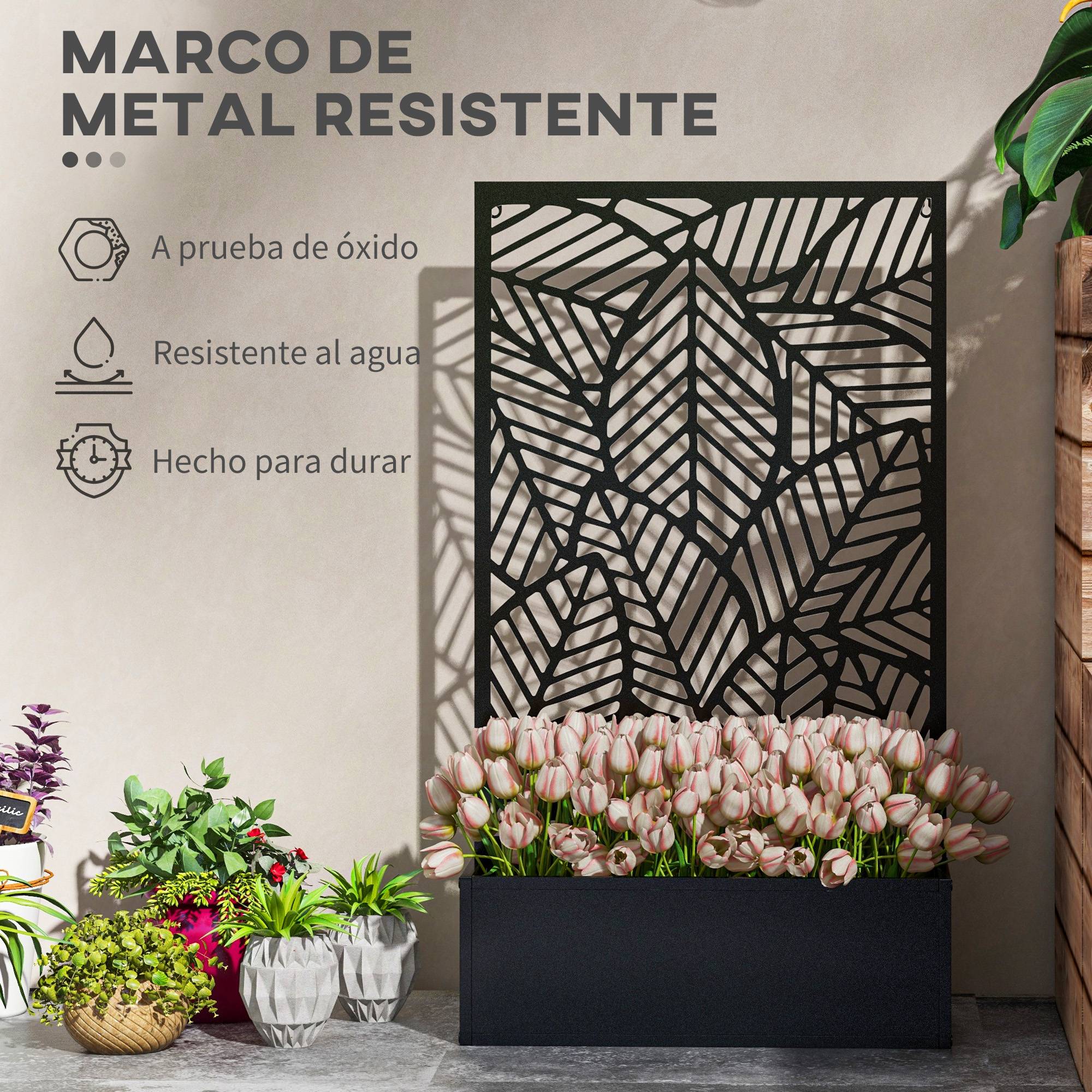 Jardinière en métal grillagée, murale ou au sol, idéale pour la culture de plantes ou la décoration urbaine, 61 x 23 x 113 cm, noire - Image 8