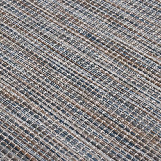 Tapis In/Outdoor Tissage Plat en PP Durable pour Terrasse Patio Marron et Bleu 120x170 cm – ComfortXL Outdoor Living - Image 5