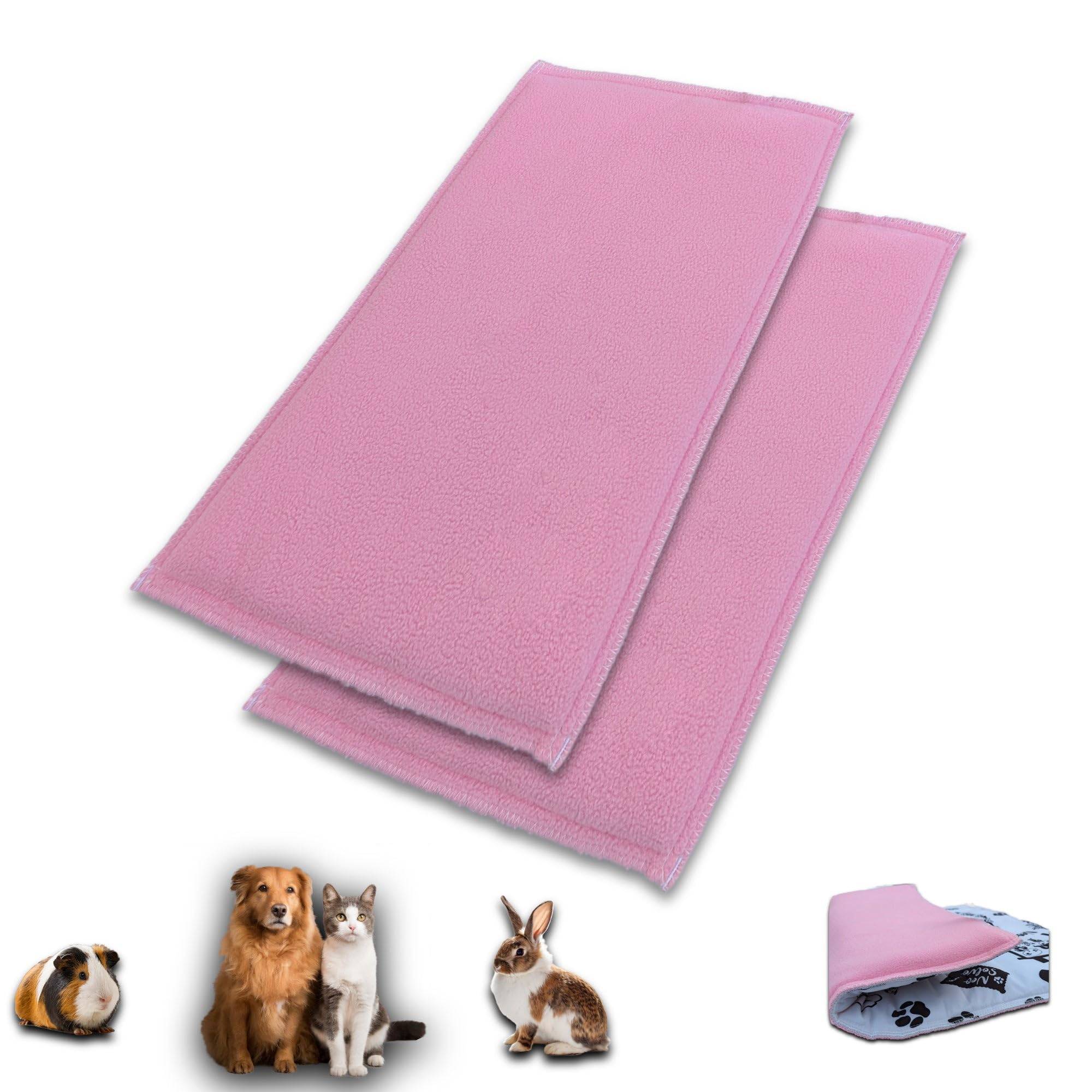 Lot de 2 - Tapis pour Cochon d'inde et Lapin en Polaire 105 x 70 cm - Polaire Absorbant, Lavable en Machine, Economique - Neo Solvo - Image 1