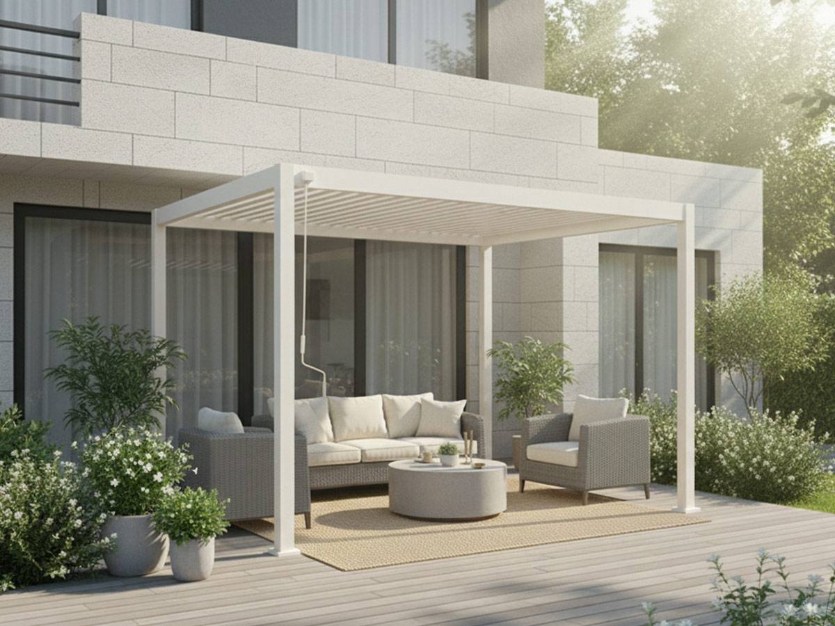 Hesperide - Pergola bioclimatique manuelle 4x3 m Evora argile Hespéride - Image 9