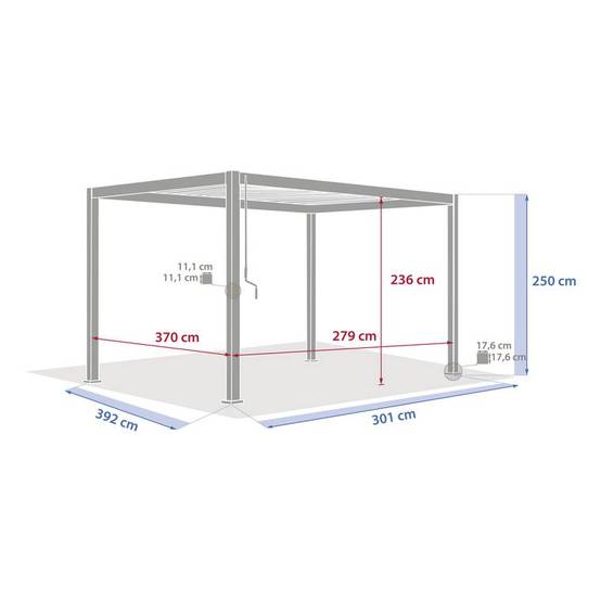 Hesperide - Pergola bioclimatique autoportante Evora 4x3 m argile Hespéride - Image 8