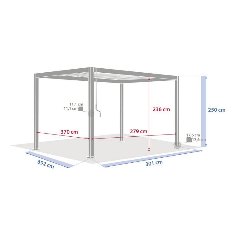 Hesperide - Pergola bioclimatique autoportante Evora 4x3 m argile Hespéride - Image 8