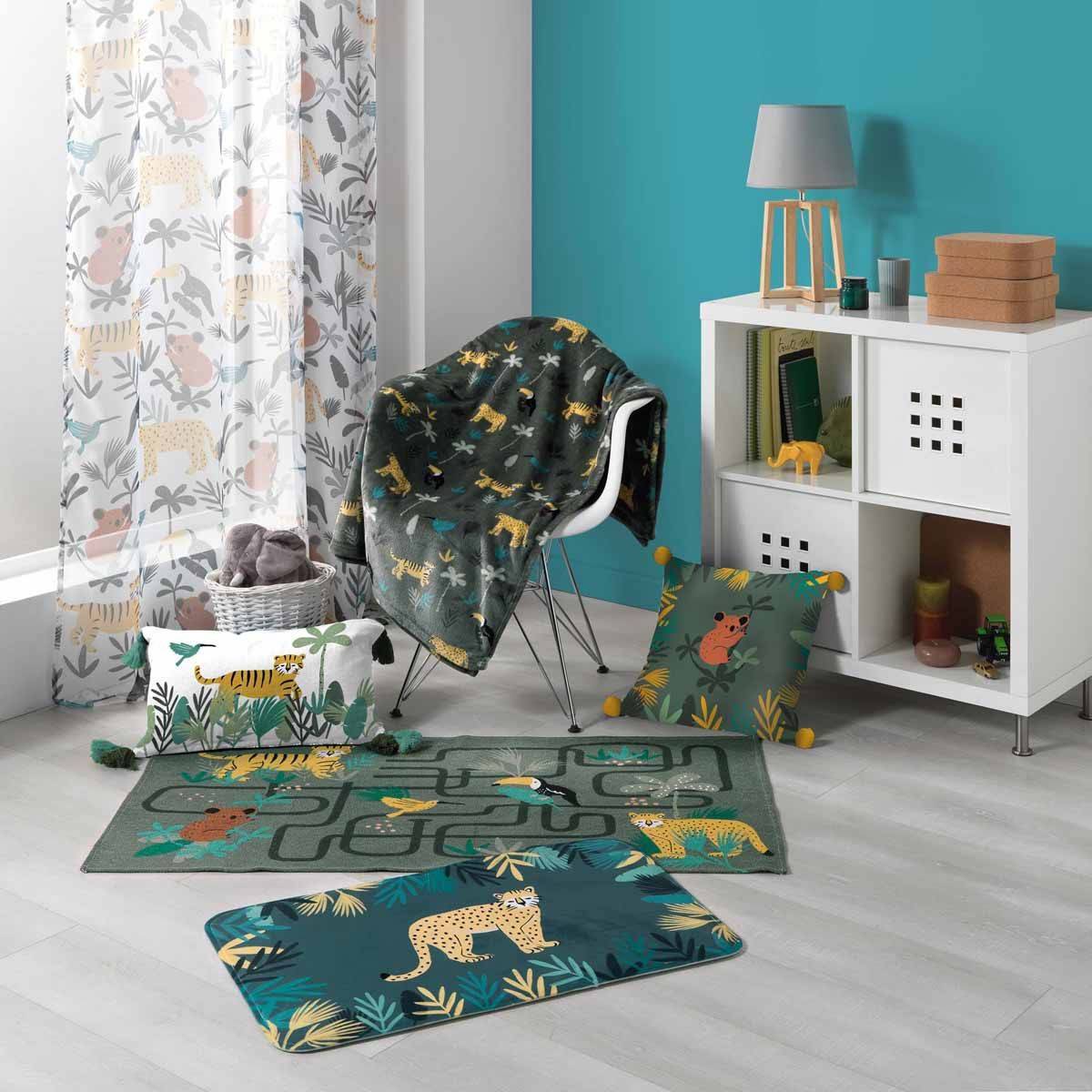 Tapis Enfant Déco "Animaux & Co" 45x75cm Vert - Image 2