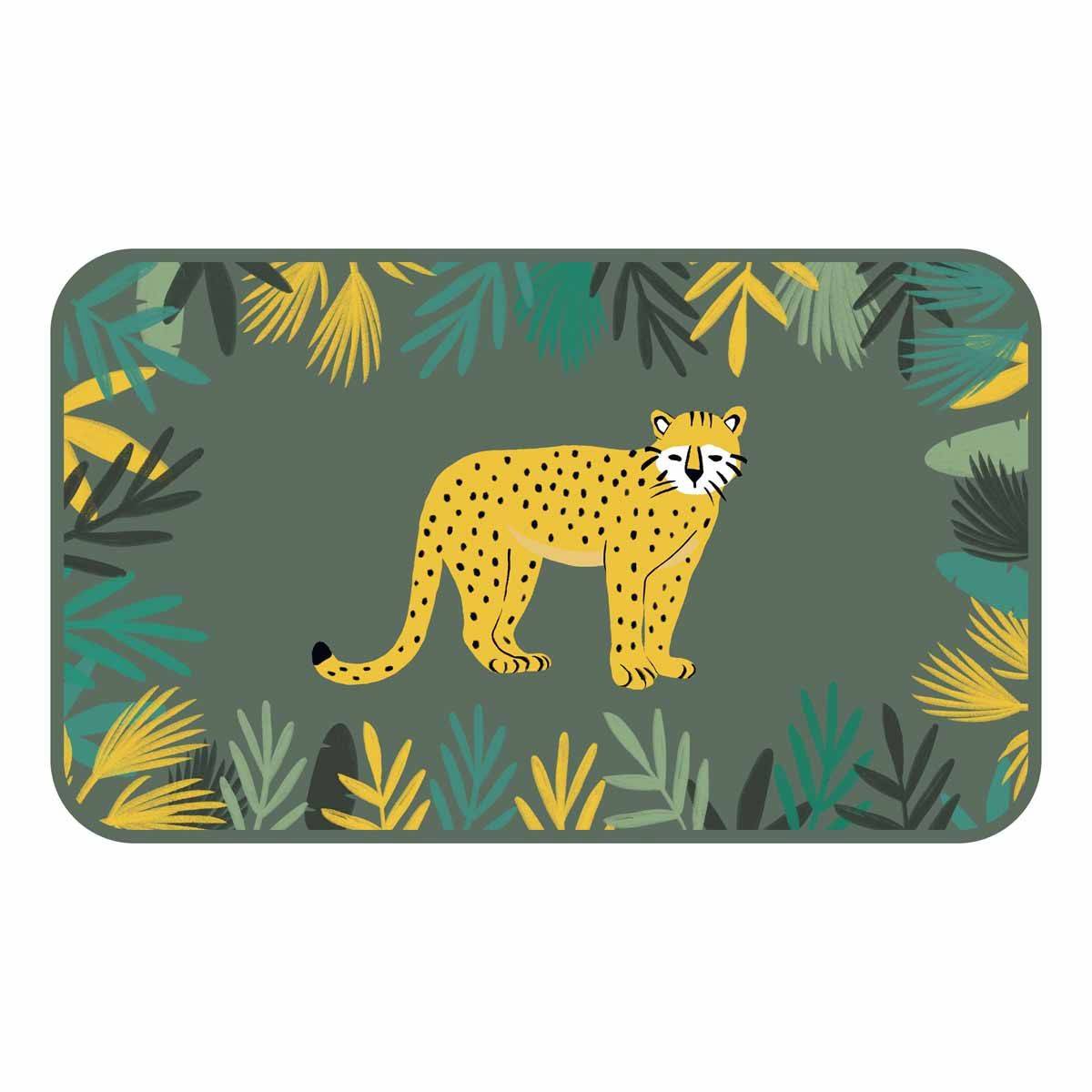 Tapis Enfant Déco "Animaux & Co" 45x75cm Vert - Image 1