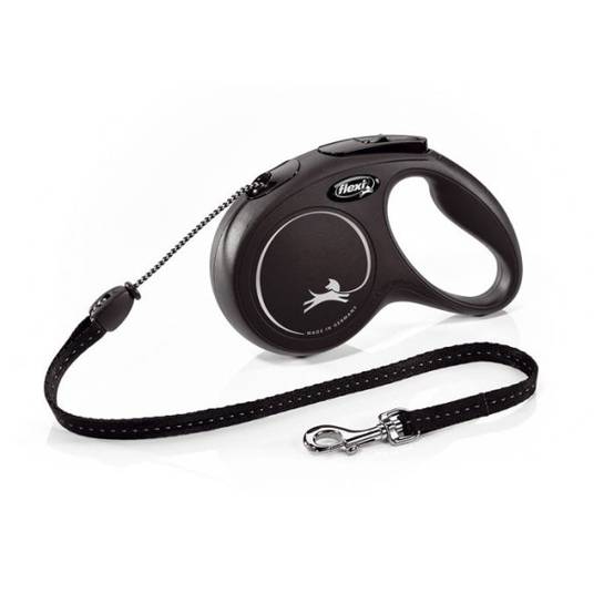 Flexi - Laisse - FLEXI - New Classic M Cord - 5 metres de longueur - Pour chiens jusqu'a 20 kg - Noir