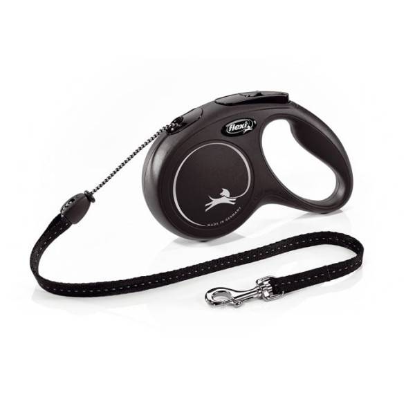 Flexi - Laisse - FLEXI - New Classic M Cord - 5 metres de longueur - Pour chiens jusqu'a 20 kg - Noir